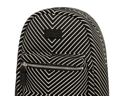 Polo Seya Γυναικεία Τσάντα Πλάτης Μικρή Μαύρο/Άσπρο 9-11-007-8485