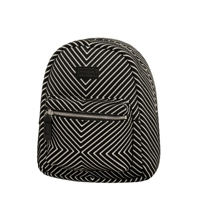 Polo Seya Γυναικεία Τσάντα Πλάτης Μικρή Μαύρο/Άσπρο 9-11-007-8485