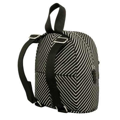 Polo Seya Γυναικεία Τσάντα Πλάτης Μικρή Μαύρο/Άσπρο 9-11-007-8485