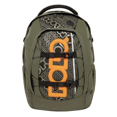 Polo Cryptic Σχολική Τσάντα Πλάτης Δημοτικού Χακί/Πορτοκαλί 9-01-001-6501