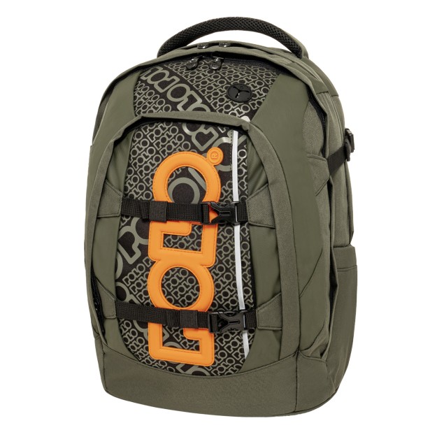 Polo Cryptic Σχολική Τσάντα Πλάτης Δημοτικού Χακί/Πορτοκαλί 9-01-001-6501