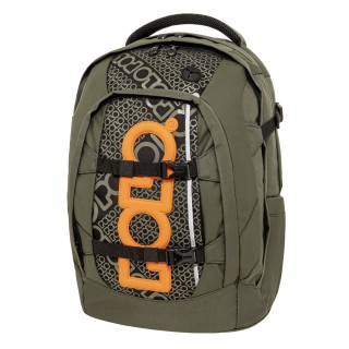 Polo Cryptic Σχολική Τσάντα Πλάτης Δημοτικού Χακί/Πορτοκαλί 9-01-001-6501