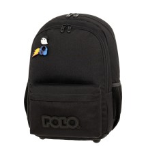 Polo Pins Σχολική Τσάντα Πλάτης Δημοτικού Μαύρη 9-01-059-2000