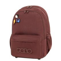Polo Pins Σχολική Τσάντα Πλάτης Δημοτικού Μπορντό 9-01-059-3400