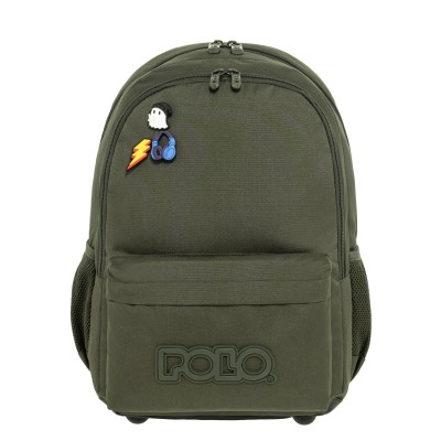 Polo Pins Σχολική Τσάντα Πλάτης Δημοτικού Μπορντό 9-01-059-3400