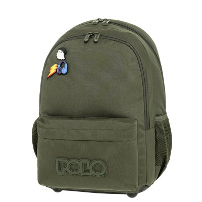 Polo Pins Σχολική Τσάντα Πλάτης Δημοτικού Μπορντό 9-01-059-3400