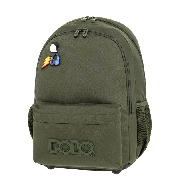 Polo Pins Σχολική Τσάντα Πλάτης Δημοτικού Μπορντό 9-01-059-3400