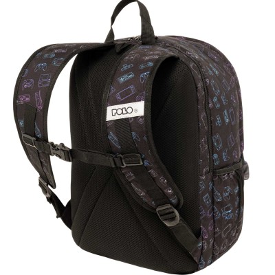 Polo Youngster Σχολική Τσάντα Πλάτης Δημοτικού Μαύρη 9-01-068-8374