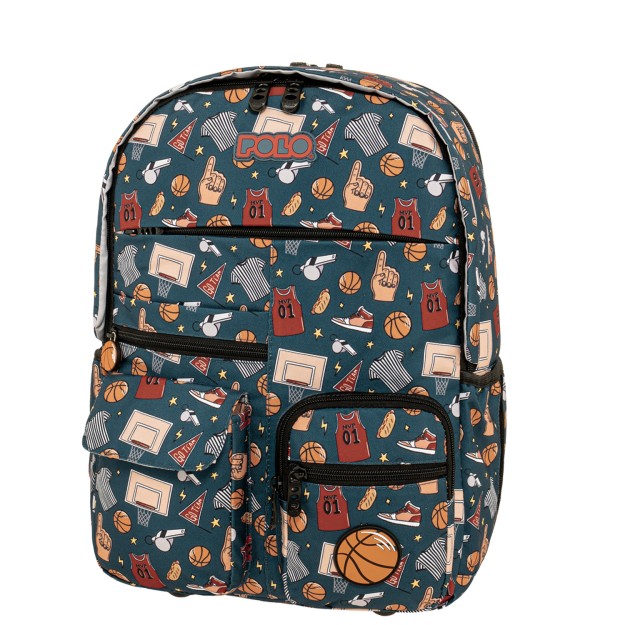 Polo Youngster Σχολική Τσάντα Πλάτης Δημοτικού Μπλε 9-01-068-8442