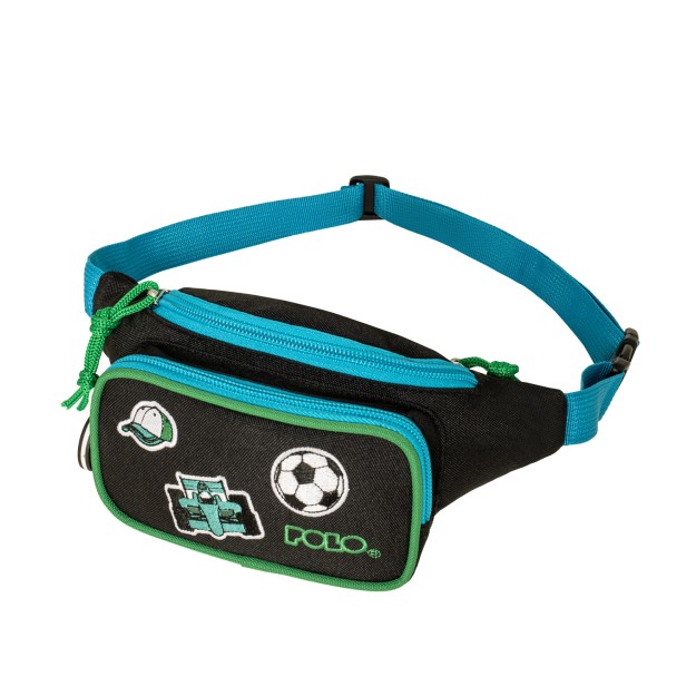 Polo Kiddo 2 Παιδικό Τσαντάκι Μέσης Μαύρο/Γαλάζιο Football 9-08-041-2000