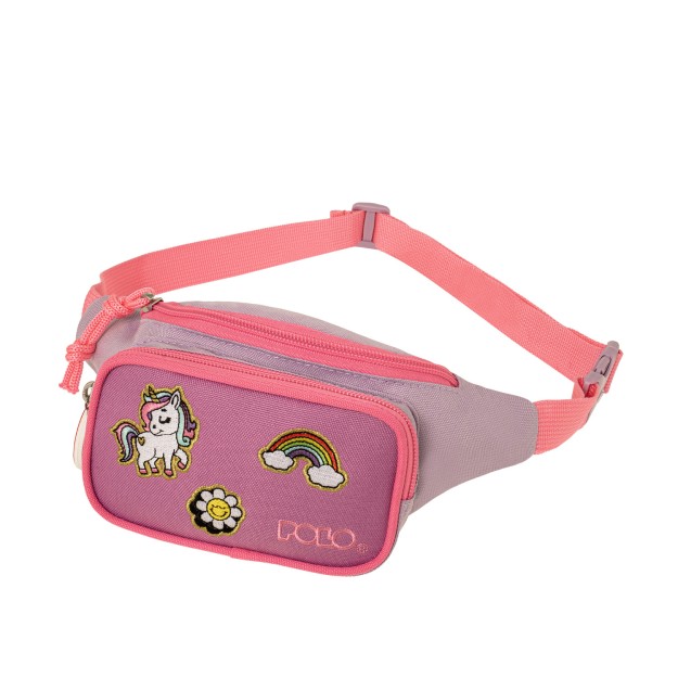 Polo Kiddo 2 Τσαντάκι Μέσης Παιδικό Ροζ Μονόκερος 9-08-041-4500