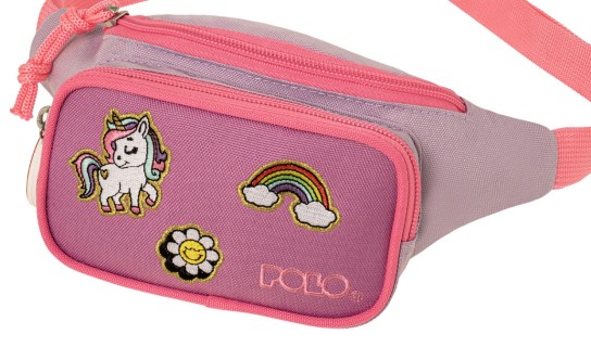 Polo Kiddo 2 Τσαντάκι Μέσης Παιδικό Ροζ Μονόκερος 9-08-041-4500