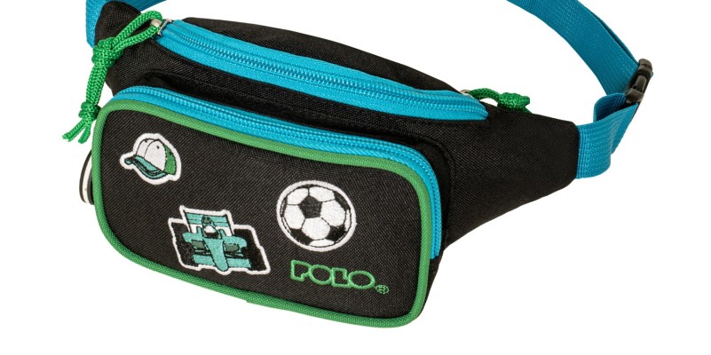 Polo Kiddo 2 Παιδικό Τσαντάκι Μέσης Μαύρο/Γαλάζιο Football 9-08-041-2000