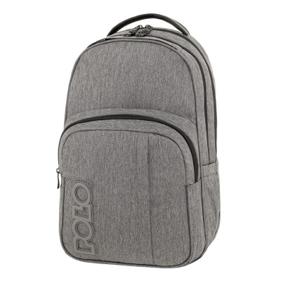 Polo Genius Σχολική Τσάντα Πλάτης Γυμνασίου-Λυκείου Γκρι 9-01-062-2300