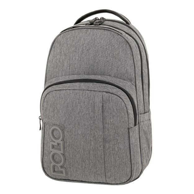 Polo Genius Σχολική Τσάντα Πλάτης Γυμνασίου-Λυκείου Γκρι 9-01-062-2300