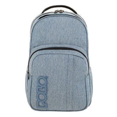 Polo Genius Σχολική Τσάντα Πλάτης Γυμνασίου-Λυκείου Γαλάζιο 9-01-062-5500