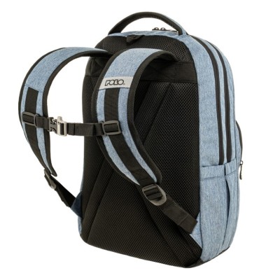 Polo Genius Σχολική Τσάντα Πλάτης Γυμνασίου-Λυκείου Γαλάζιο 9-01-062-5500