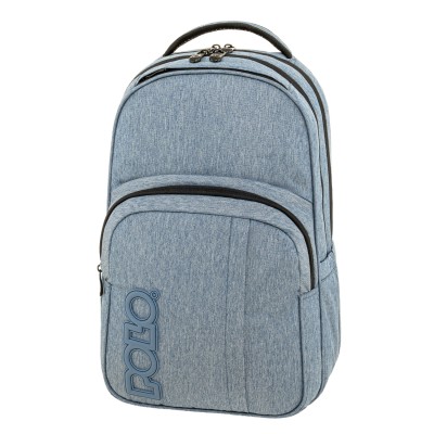 Polo Genius Σχολική Τσάντα Πλάτης Γυμνασίου-Λυκείου Γαλάζιο 9-01-062-5500