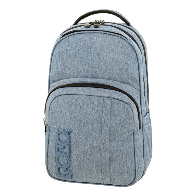 Polo Genius Σχολική Τσάντα Πλάτης Γυμνασίου-Λυκείου Γαλάζιο 9-01-062-5500