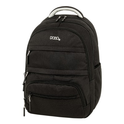 Polo Multi Pocket Σχολική Τσάντα Πλάτης Δημοτικού Μαύρη 9-01-064-2000