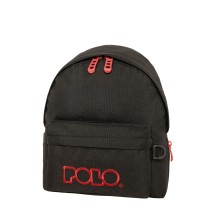 Polo Mini Σχολική Τσάντα Πλάτης Νηπιαγωγείου Μαύρο/Κόκκινο 9-01-067-2033