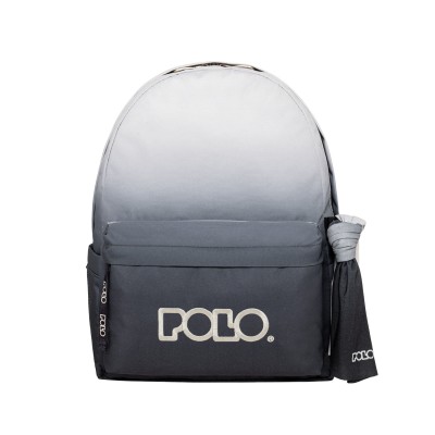 Polo Original Scarf Gradient Σχολική Τσάντα Πλάτης Γυμνασίου-Λυκείου Άσπρο/Μαύρο 9-01-162-8413