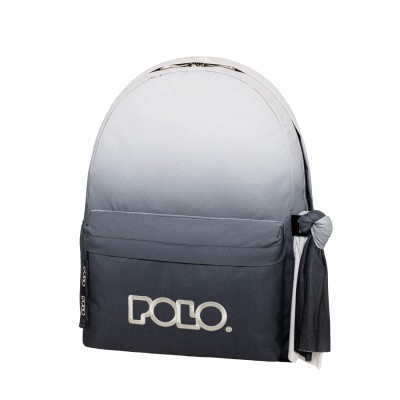 Polo Original Scarf Gradient Σχολική Τσάντα Πλάτης Γυμνασίου-Λυκείου Άσπρο/Μαύρο 9-01-162-8413