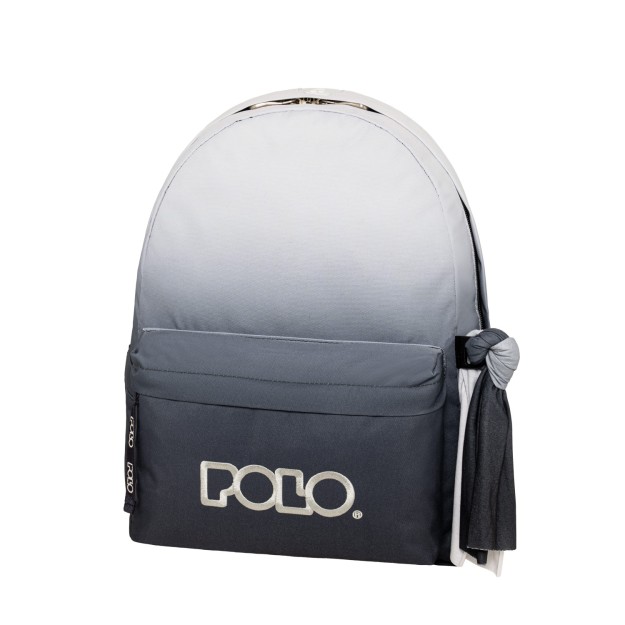 Polo Original Scarf Gradient Σχολική Τσάντα Πλάτης Γυμνασίου-Λυκείου Άσπρο/Μαύρο 9-01-162-8413