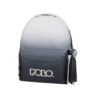 Polo Original Scarf Gradient Σχολική Τσάντα Πλάτης Γυμνασίου-Λυκείου Άσπρο/Μαύρο 9-01-162-8413