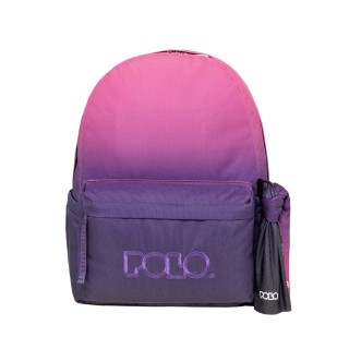 Polo Original Scarf Gradient Σχολική Τσάντα Πλάτης Γυμνασίου-Λυκείου Ροζ/Μωβ 9-01-162-8415