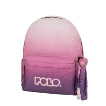 Polo Original Scarf Gradient Σχολική Τσάντα Πλάτης Γυμνασίου-Λυκείου Άσπρο/Ροζ 9-01-162-8416