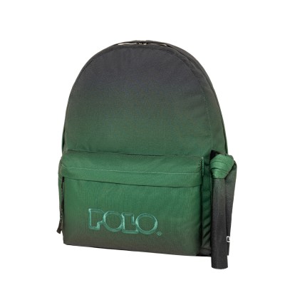 Polo Original Scarf Gradient Σχολική Τσάντα Πλάτης Γυμνασίου-Λυκείου Μαύρο/Πράσινο 9-01-162-8418