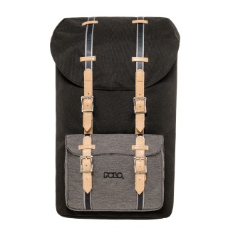 Polo Elmor Σακίδιο Πλάτης με Λουριά Μαύρο 9-02-073-2022