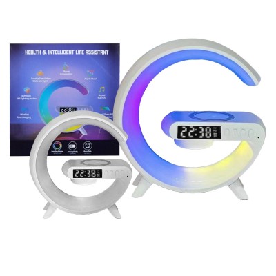 Ρολόι Ψηφιακό Λευκό με Ηχείο & Φως 16x14,5x5,5cm 89-45