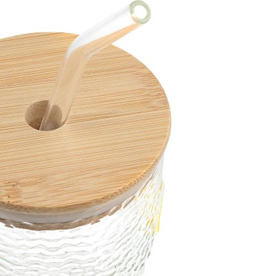 ESTIA ΠΟΤΗΡΙ ΝΕΡΟΥ ΓΥΑΛΙΝΟ ΜΕ BAMBOO ΚΑΠΑΚΙ & ΚΑΛΑΜΑΚΙ ΛΕΜΟΝΙ 420ml