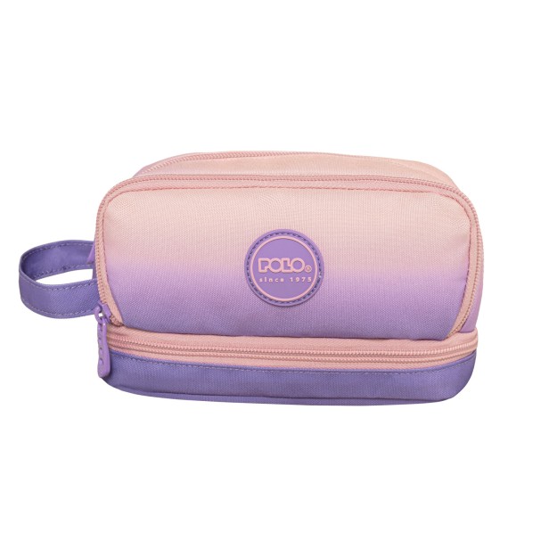 Polo Handle Τριπλή Κασετίνα Υφασμάτινη Μωβ/Ροζ 9-37-015-8411