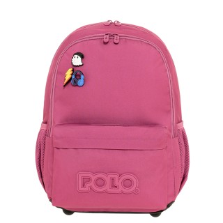 Polo Pins Σχολική Τσάντα Πλάτης Δημοτικού Φούξια 9-01-059-4300