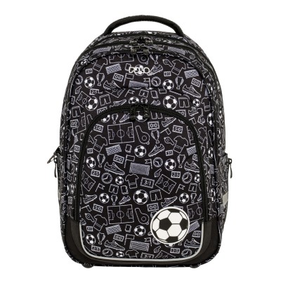 Polo Fusion Σχολική Τσάντα Πλάτης Δημοτικού Μαύρο/Άσπρο Ποδόσφαιρο 9-01-077-8432