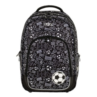 Polo Fusion Σχολική Τσάντα Πλάτης Δημοτικού Μαύρο/Άσπρο Ποδόσφαιρο 9-01-077-8432