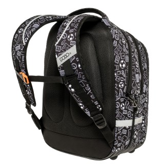 Polo Fusion Σχολική Τσάντα Πλάτης Δημοτικού Μαύρο/Άσπρο Ποδόσφαιρο 9-01-077-8432