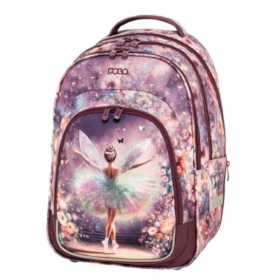 Polo Fusion Σχολική Τσάντα Πλάτης Δημοτικού Μωβ Νεράϊδα 9-01-077-8434