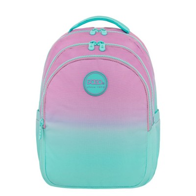 Polo Focus Σχολική Τσάντα Πλάτης Δημοτικού Πετρόλ/Ροζ 9-01-078-8115