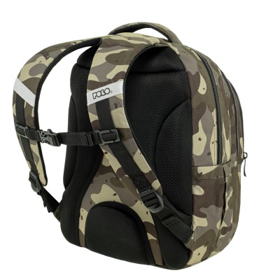 Polo Focus Σχολική Τσάντα Πλάτης Δημοτικού Χακί Παραλλαγή 9-01-078-8309