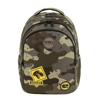 Polo Focus Σχολική Τσάντα Πλάτης Δημοτικού Χακί Παραλλαγή 9-01-078-8309