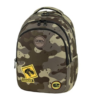 Polo Focus Σχολική Τσάντα Πλάτης Δημοτικού Χακί Παραλλαγή 9-01-078-8309