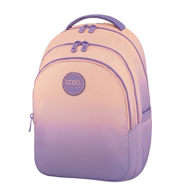 Polo Focus Σχολική Τσάντα Πλάτης Δημοτικού Ροζ/Μωβ 9-01-078-8411