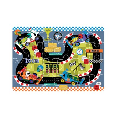 Floss&Rock Mini Puzzle Πίστα Αυτοκινήτων 24κομ.