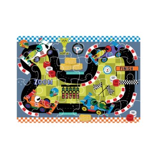 Floss&Rock Mini Puzzle Πίστα Αυτοκινήτων 24κομ.