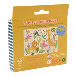 Floss&Rock Mini Puzzle Ζώα της Ζούγκλας 24κομ.