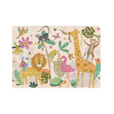 Floss&Rock Mini Puzzle Ζώα της Ζούγκλας 24κομ.